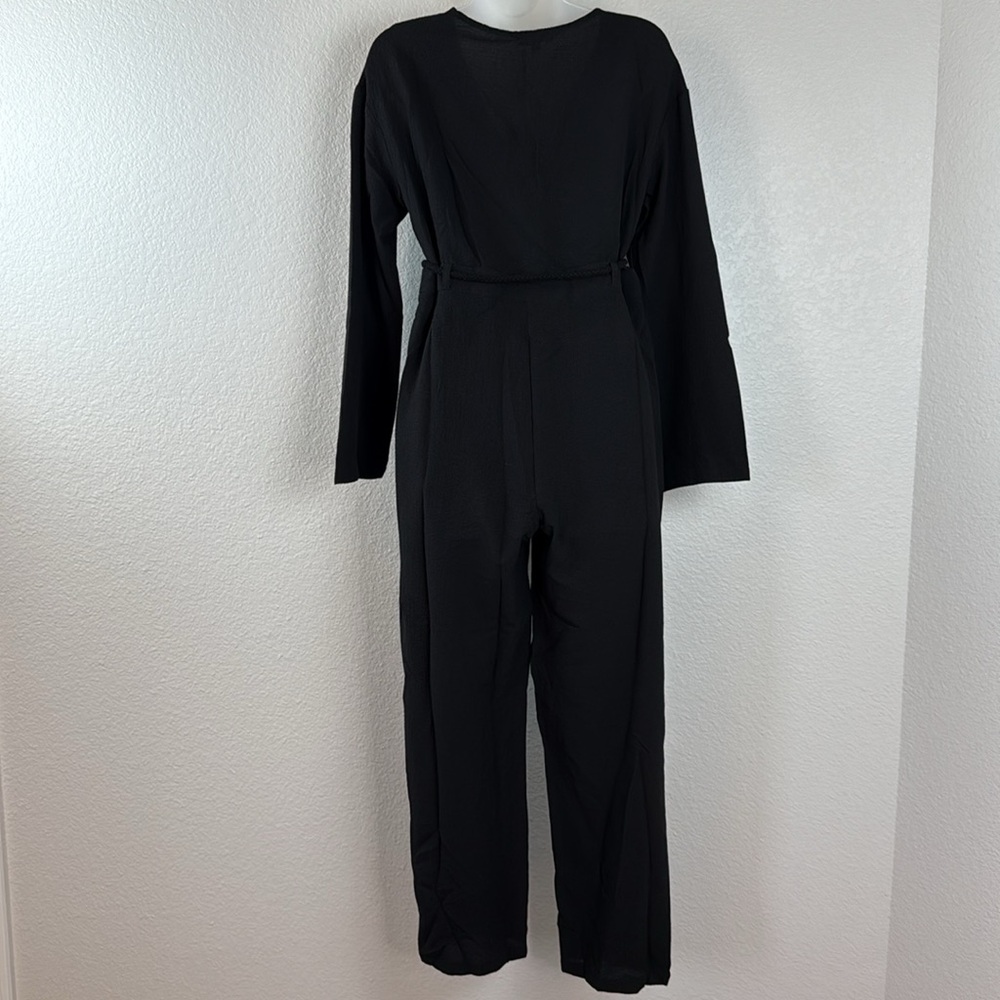Area Stars Long Sleeve Button Front Belted Jumpsuit Bella Black Size X-Small NWT - Picture 4 of 10